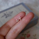 The Karat Store Minimalist Natural Diamond Leaf Stud Earring - Image 2