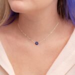 18k Solid Gold Tiny Evil Eye Necklace - Image 7
