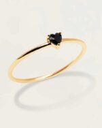 14K Solid Gold Minimalist Heart Shape Ring - 图片 2