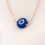 18k Solid Gold Tiny Evil Eye Necklace - Image 5