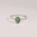 18K Solid Gold Inspired Moss Agate Engagement Ring - Image 3