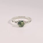 18K Solid Gold Hexagon Moss Agate Celtic Ring - Image 4