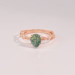 18K Solid Gold Inspired Moss Agate Engagement Ring - Image 5