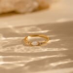 The Karat Store Opal And Diamond Ring | Dainty Crystal Ring | Minimalist Thin Ring | Engagement Ring | Anniversary Gift - 图片 8