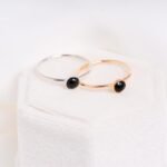 14K Solid Gold Onyx Stacking Ring - Image 6