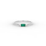 14K Solid Gold Minimalist Wedding Ring Emerald Wedding Ring Engagement Ring - Image 4