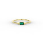 14K Solid Gold Minimalist Wedding Ring Emerald Wedding Ring Engagement Ring - Image 7