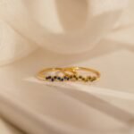 18K Solid Gold Tiny Cluster Birthstone Ring - Image 6