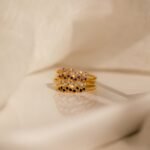 18K Solid Gold Tiny Cluster Birthstone Ring - Image 5