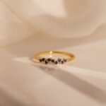 18K Solid Gold Tiny Cluster Birthstone Ring - Image 3