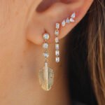 14K Gold Lab Grown Diamonds Diamond Cluster Pear Earring - 图片 2