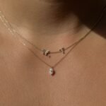 18k Gold Marquise Moissanite Diamond Drop Necklace - Image 2