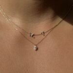 18k Gold Diamond Letter T Butterfly Necklace - 图片 2