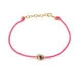14K Gold  Evil Eye Cord Bracelet - 图片 3