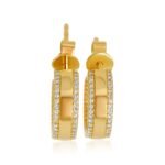 14K Gold Lab Grown Diamond Bar Hoop Earring - 图片 3