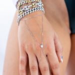 14K Gold Moissanite Diamond Bezel Hand Bracelet - 图片 2