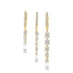 14K Gold Five Graduated Prong Moissanite Diamond Hoop Earrings - 图片 5