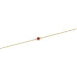 14K 纯金单颗红宝石表圈手链