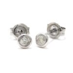 14K Gold Bezel Moissanite Diamond Earring - Image 3