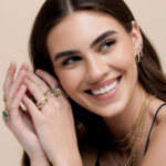 14K Solid Gold Diamond Blue Sapphire Evil Eye Ring - 图片 2