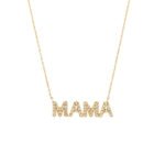 14K Gold Diamond Mama Necklace
