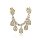 14K Gold Lab Grown Diamond Pear Drop Connecting Earring