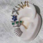 18k Gold Moissanite Diamond X Ear Cuff - Image 2