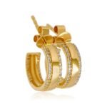 14K 金实验室培育钻石条状环形耳环