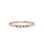14K Solid Gold Emerald Wedding Ring - Image 2