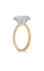Cluster Emerald Cut Moissanite Engagement Ring 18k Gold Ring - 图片 2