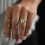 14k Gold Lab-Grown Diamond Lace Edge Ring - 图片 2