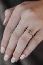 The Alma 1.00 ct Round Champagne Moissanite Diamond Halo Ring - Image 2