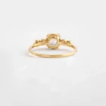 14k Solid Gold  Lab-Grown Diamond Ring | 0.6ct Rose Cut Diamond Ring - Image 3