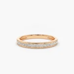 14k Channel Setting Princess Cut Half Eternity Natural Diamond Ring - Image 7