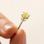 18k Gold 1ct. Fancy Yellow Moissanite Diamond Ring - Image 5