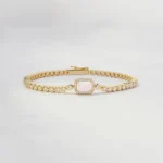 Opal Tennis Bracelet, Lab Grown Diamond Tennis Bracelet, gold tennis bracelet