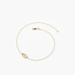 14k Solid Gold Lab-Grown Diamond Evil Eye Bracelet - Image 3