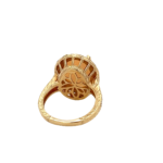 18K Solid Gold Round Cut Diamond And Opal Ring - 图片 2