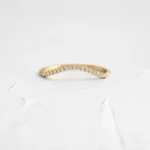 14k Solid Gold Lab-Grown Diamond Custom Curved Wisp Band - Image 3