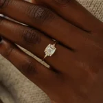 14k Solid Gold  Emerald Cut Lab-Grown Diamond Engagement Ring - Image 6