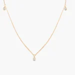 18k Solid Gold 5 Moissanite Diamond Dangle Necklace - 图片 7