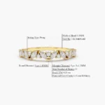 14K Gold Slanted Marquise and Round Diamond Ring - 图片 3