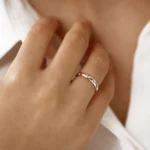 14K 纯金 3 毫米圆顶抛光镶嵌女士结婚戒指