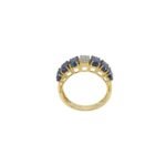 18K Solid Gold Sapphire And Diamond Ring - 图片 5