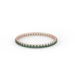 14K Solid Gold 0.35 ctw Natural Emerald full Eternity Band | Emerald Eternity Band | Thin Band - Image 3