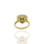 14K Solid Gold Jade And Diamond Heart Ring - Image 10