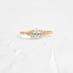 18K Solid Gold Oval Cut Lab-Grown Diamond Engagement Ring - Image 2