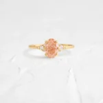 14k Solid Gold 1.16ct. Oval Cut Lab-grown Pink Diamond Engagement Ring - 图片 7