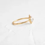 18K Solid Gold White Sapphire Astra Ring