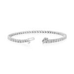 14K White Gold 4-Prong Moissanite Diamond Tennis Bracelet - 图片 3